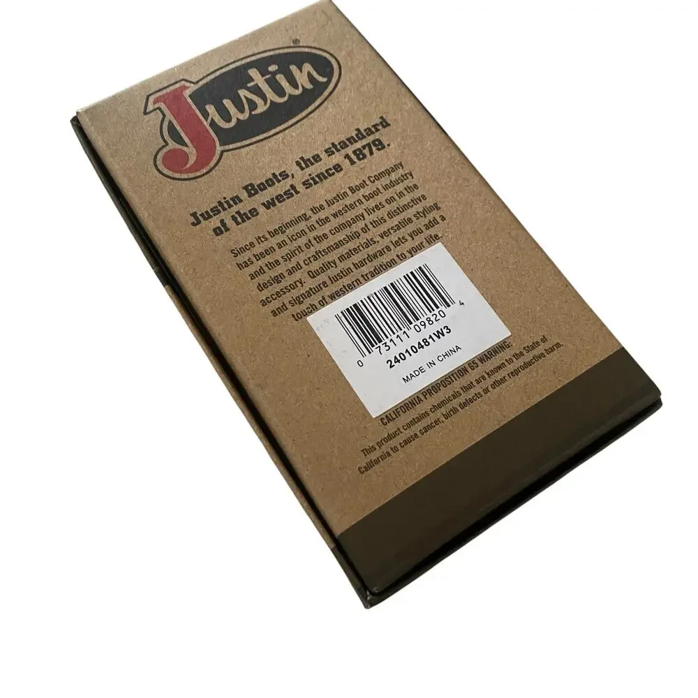 NWT Justin Jr. Rodeo Wallet Genuine Leather And Suede RFID (24010481W3) Studded